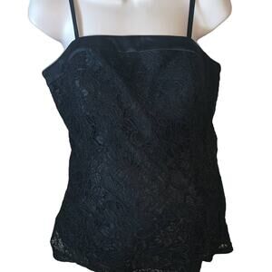 EUC Pea in the Pod Lace Camisole Removable Straps Black Maternity Size Large